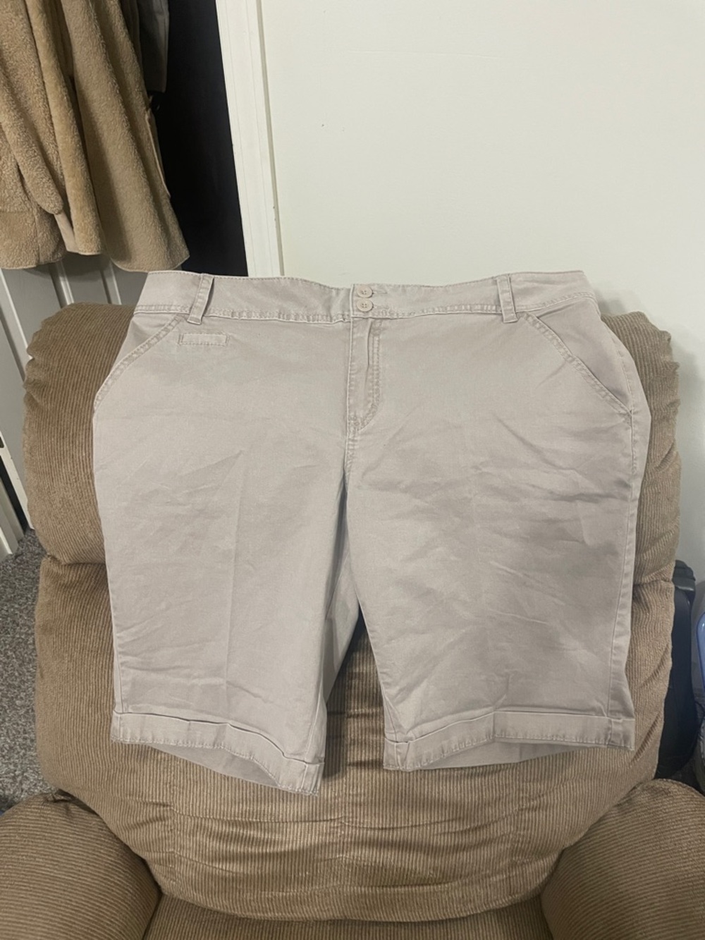 Lane Bryant Light Taupe Bermuda Shorts